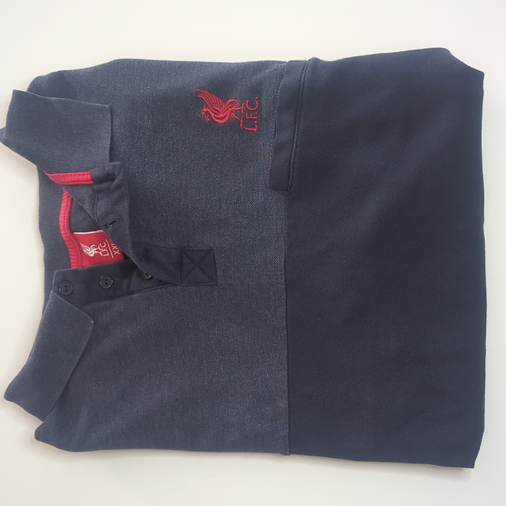 Liverpool LFC Distressed Button Up Short Sleeve Polo XXL